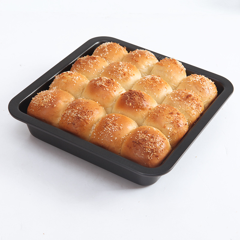 Non-Stick Carbon Steel Freestanding Base Cake Kit Toast Box Pizza Pan 6-Cup Square Pan Baking Kit details Picture