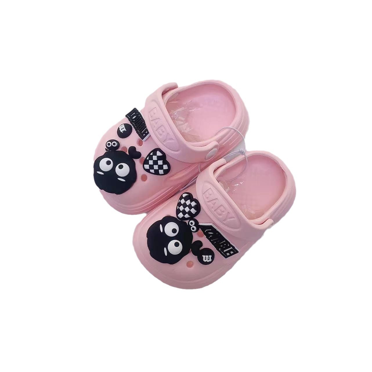 Cross-border children's slippers, summer baby Baotou cute cartoon home indoor hole cool slippers, coal ball children's cool slippers Item Picture