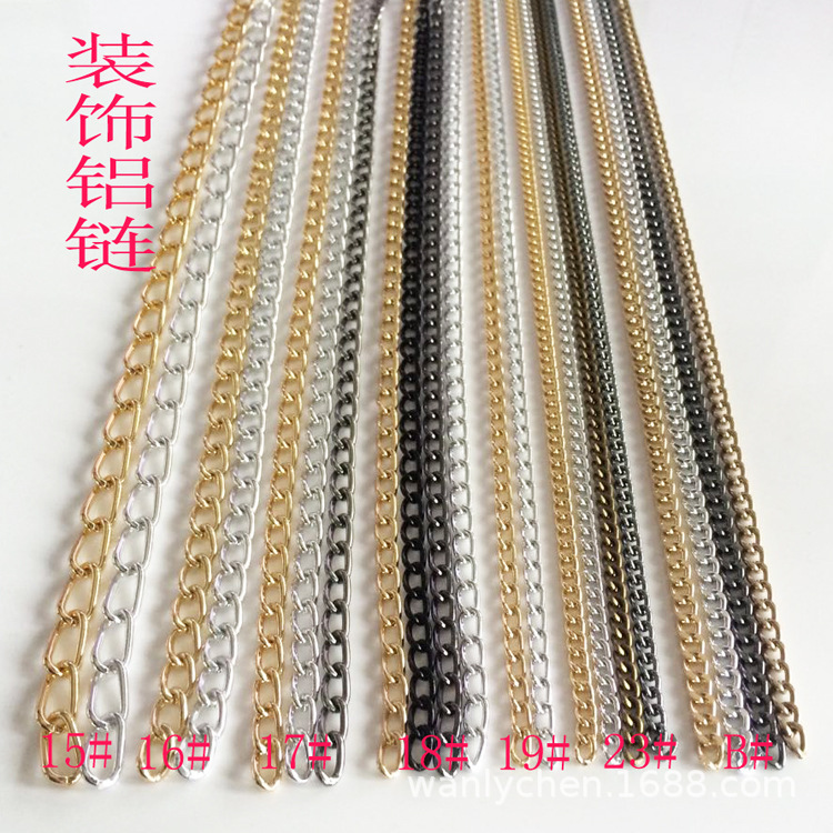 Aluminum Chain Processing Customized Multi-Style Aluminum Chain Decoration Thin Chain Small Chain Bag Diagonal Cross-Trend Chain Item Picture