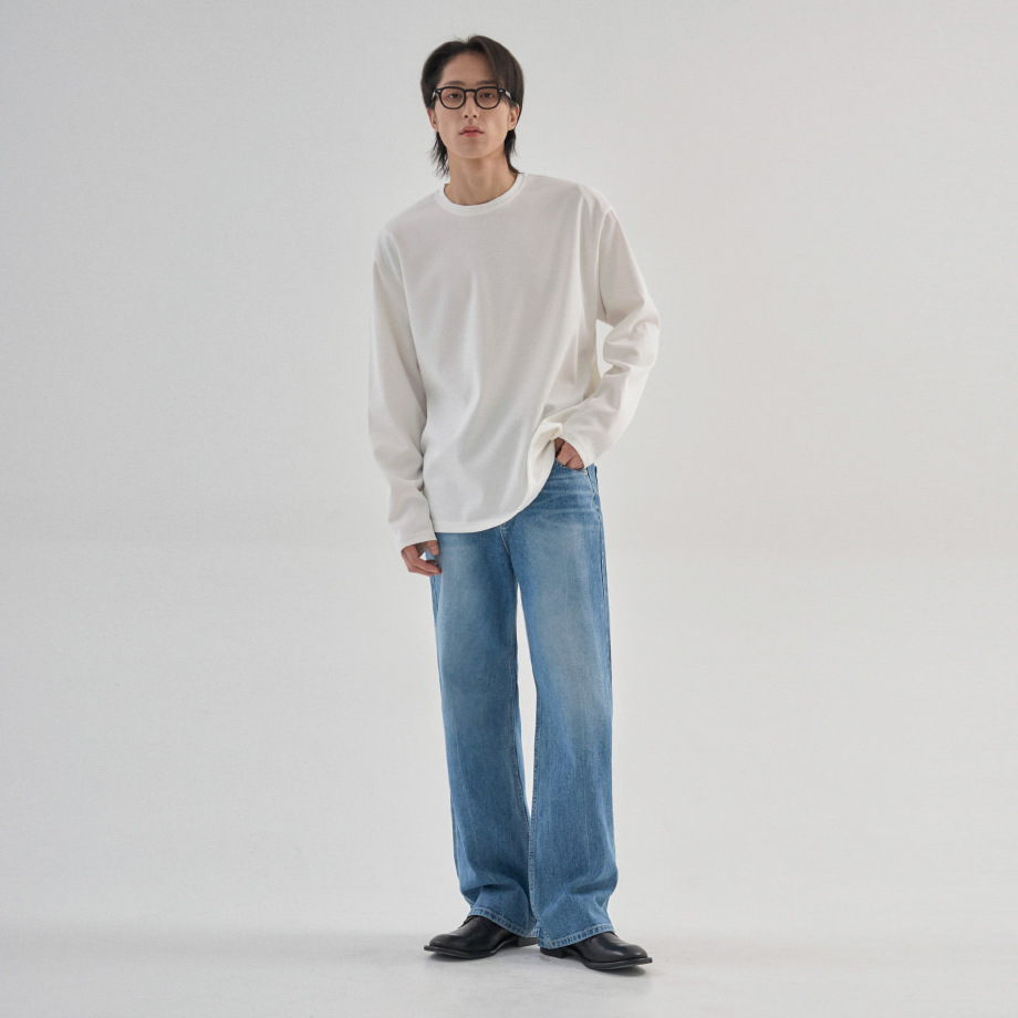 MYQ简约休闲长袖T恤男士秋季纯棉打底衫韩版潮流基础款圆领内搭