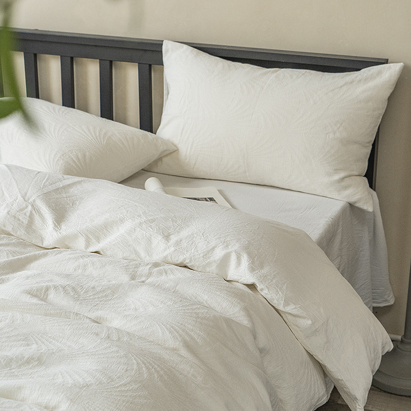 Class A Natural Primary Color Bedding Pure Cotton Four-Piece Non-Dyed Plain Bed Cover Naked Sleeping Hotel