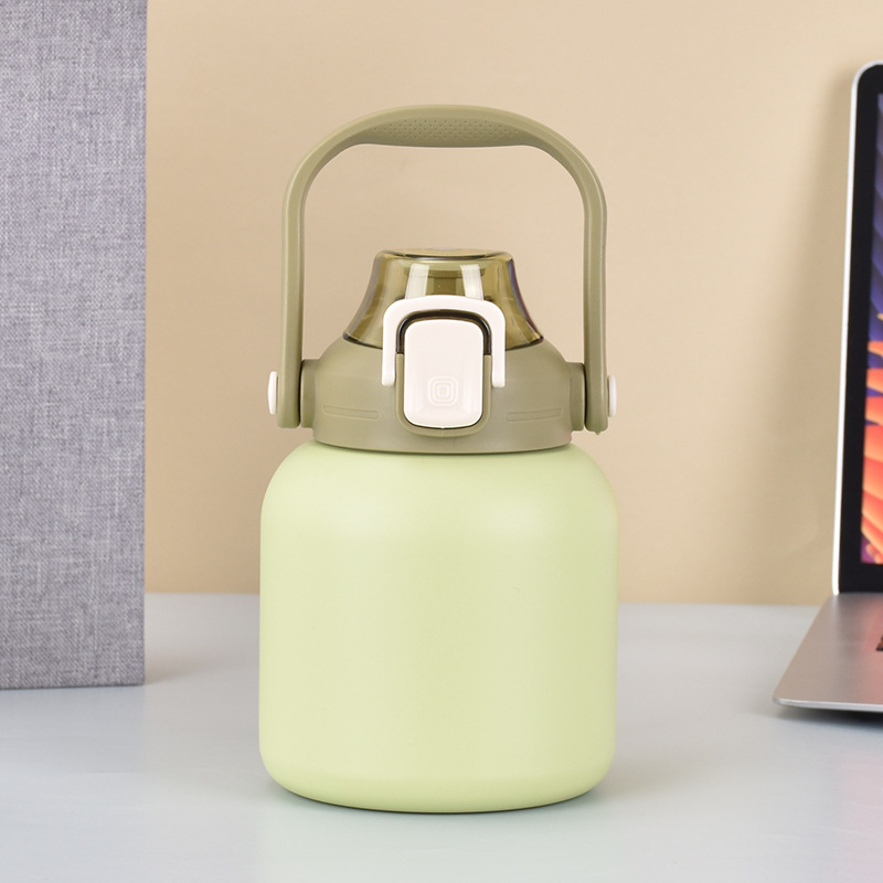 304 Stainless Steel Student Pot Belly Cup Outdoor Portable Portable Sports Kettle Vacuum Vacuum Cup With Straw Clamshell Specification drawing