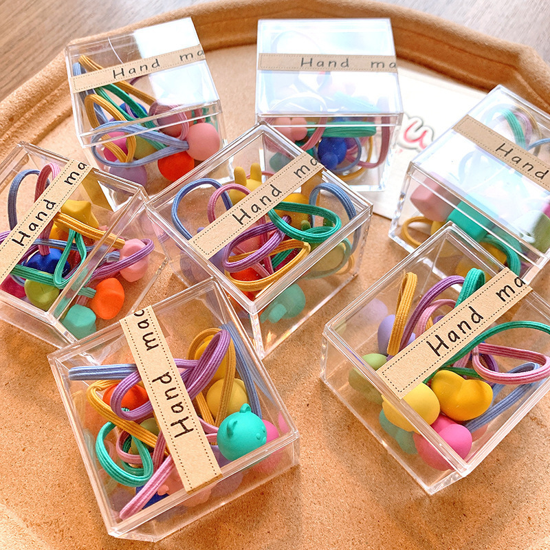 Korean Cartoon Children's Hair Accessories Candy Color Baby Leather Band 10 Colorful Head String Five-Pointed Star Hair Band