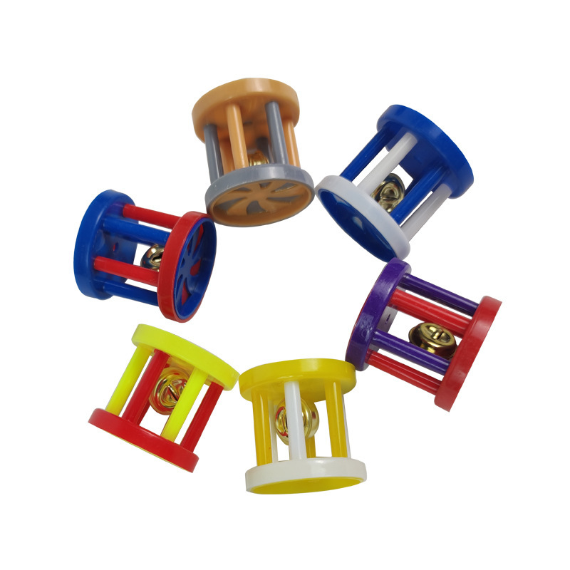 Colorful sound-making small flower drums, double-color bell balls, pet interactive cat toys Item Picture