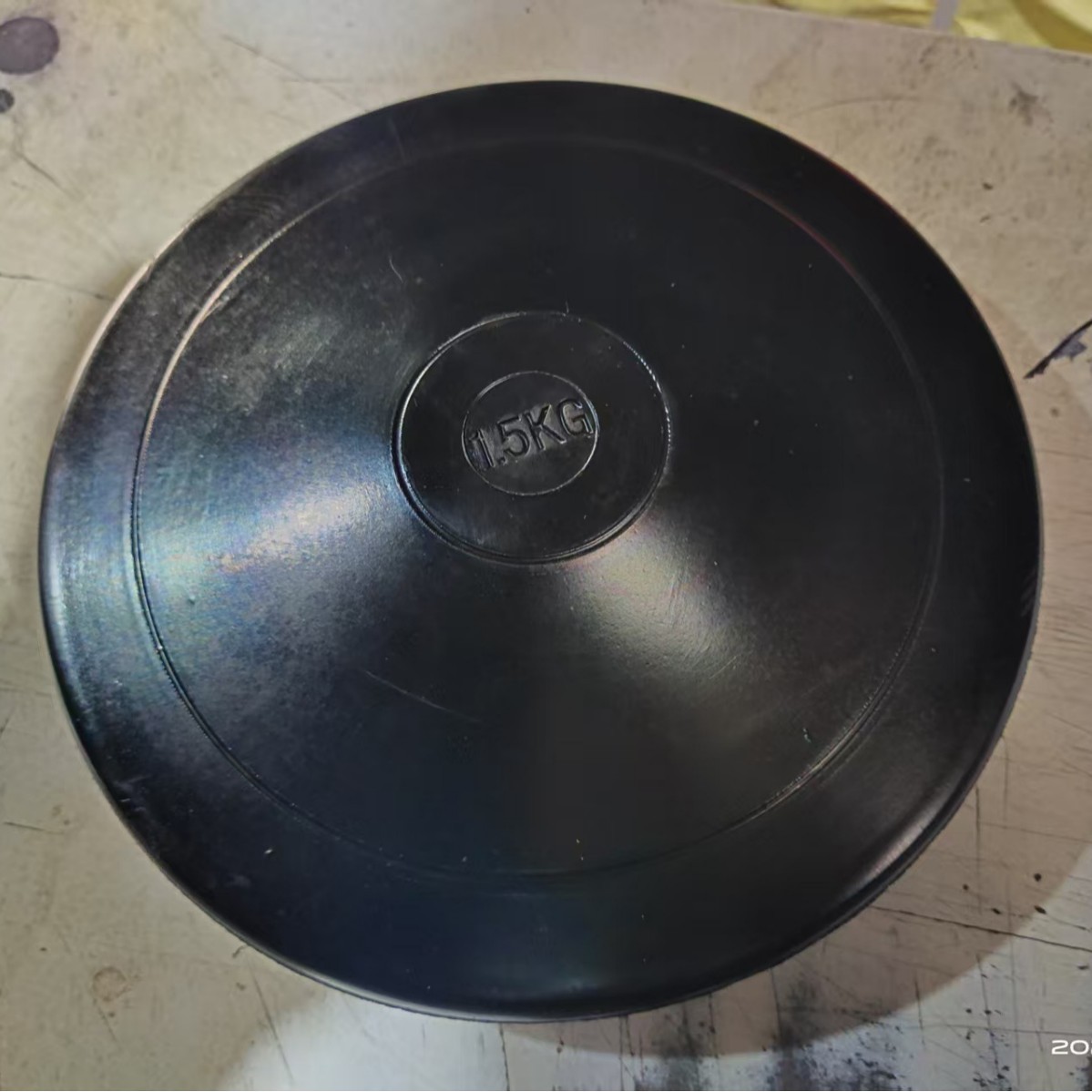 橡胶铁饼健身器材田径队中考训练比赛专用橡胶饼1kg投掷铁饼批发详情10