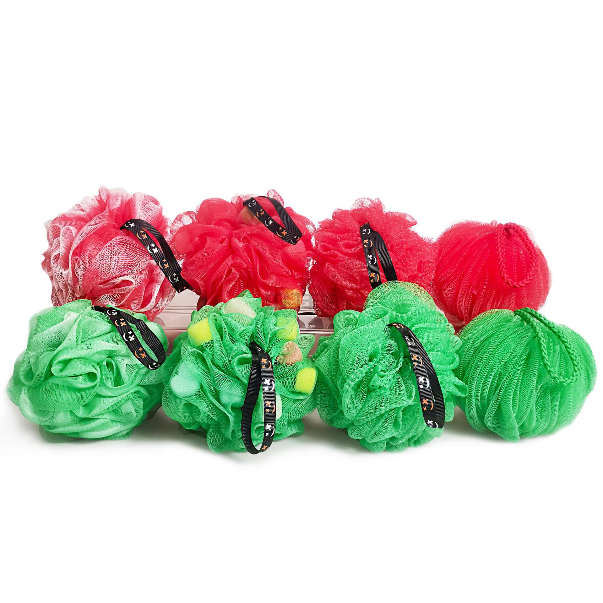 Customizable styles of bath balls from the original manufacturer, including bubble nets, bath sponges, bath balls, GRS recycled materials, and bath flowers Application Scenario