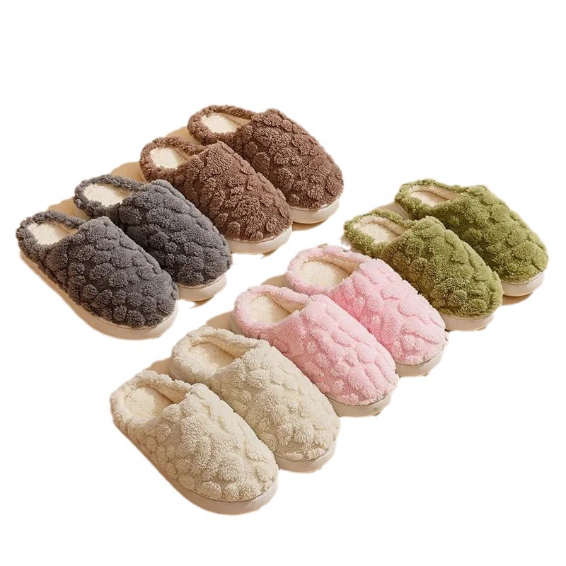 棉拖鞋女冬季居家/毛拖鞋/加厚包跟棉拖家居/秋冬拖鞋/棉拖鞋批发白底实物图