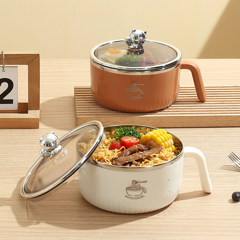 Popular 304 stainless steel instant noodle bowl, student lunch box, large insulated fast food cup for dormitory, portable lunch box for work Specification image