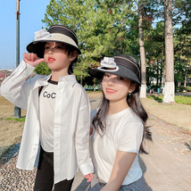 夏季韩版草席USB充电风扇帽子户外防紫外线遮阳无顶防晒空顶帽子