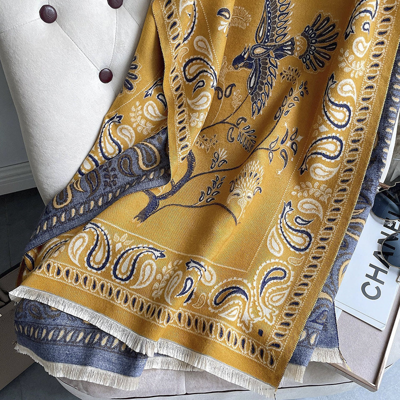 High-Grade High Quality Air-Conditioned Room Shawl With Female Summer Office Nap Imitation Cashmere Fringe Warm Scarf Specification drawing