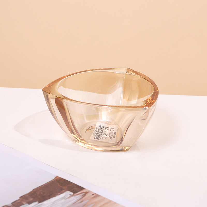 北欧创意家用玻璃小果碗甜品碗沙拉碗透明水晶碗埃菲尔小果碗