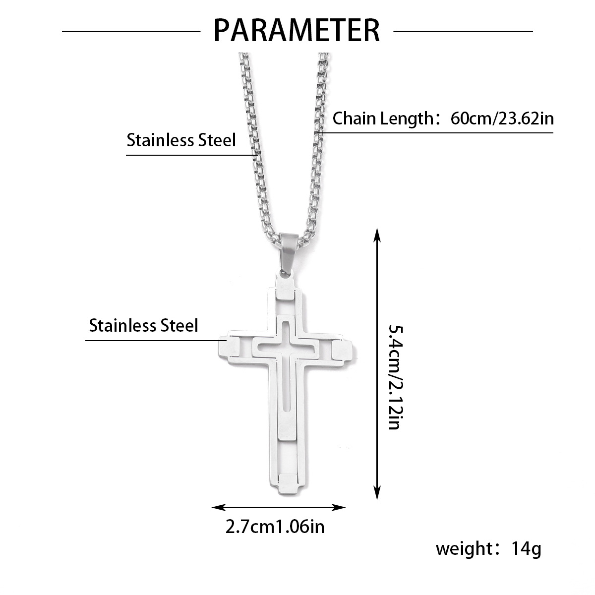 Titanium Steel Hipster Cool Cross Skull Necklace Unisex Stainless Steel Hip Hop Non-Fade Sweater Chain For Men And Women Application Scenario