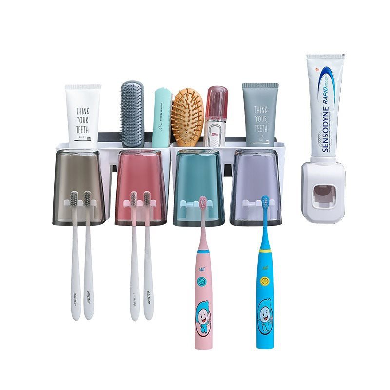 牙刷置物架卫生间漱口杯牙刷架子免打孔壁挂式刷牙杯牙具牙缸套装详情图5