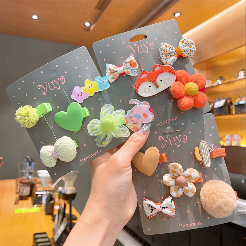 Children's Cartoon Fabric Flower Hairpin Baby Liu Haihai Clip Girls Hair Free Headwear Network Red 2022 New Model details Picture