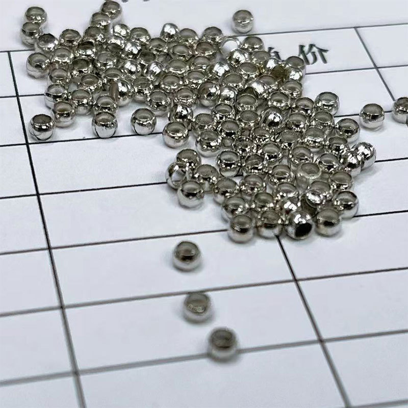 Circular positioning copper bead blanks can be gold-plated white K, pearlescent smooth surface, and hollow perforated copper bead stringing materials details Picture