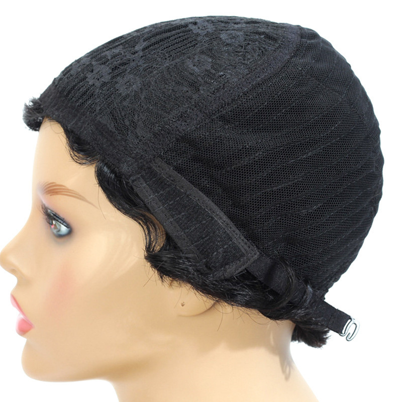 European and American wig, female real hair mechanism, retro Shanghai hairstyle, full real hair, wavy short curly hair cover, human hair Item Picture