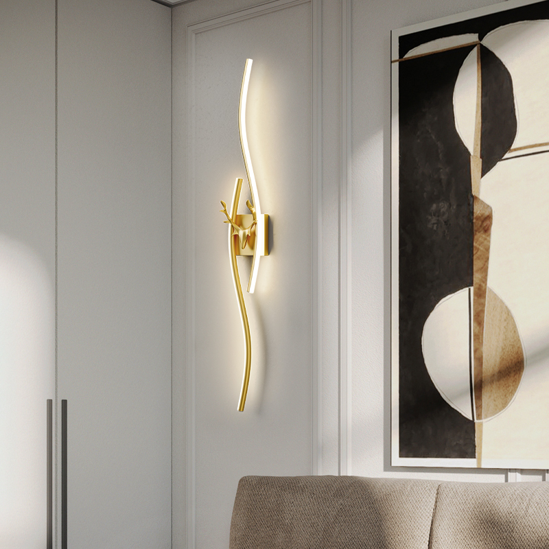 Wholesale of new led wall lamps, minimalist line lamps, simple and modern living room long strip lamps, background wall lamps, bedroom bedside lamps Specification drawing