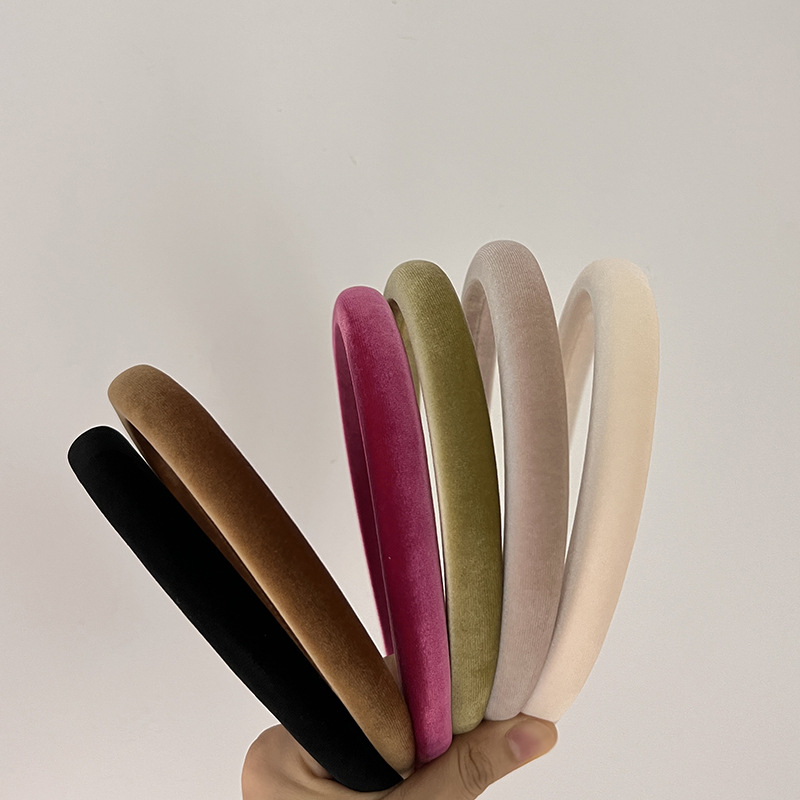 Hair Band Senior Sense Velvet Increase Cranium Vintage Fine Edge Hairpin New Early Autumn Wear Temperament Solid Color Headband Application Scenario