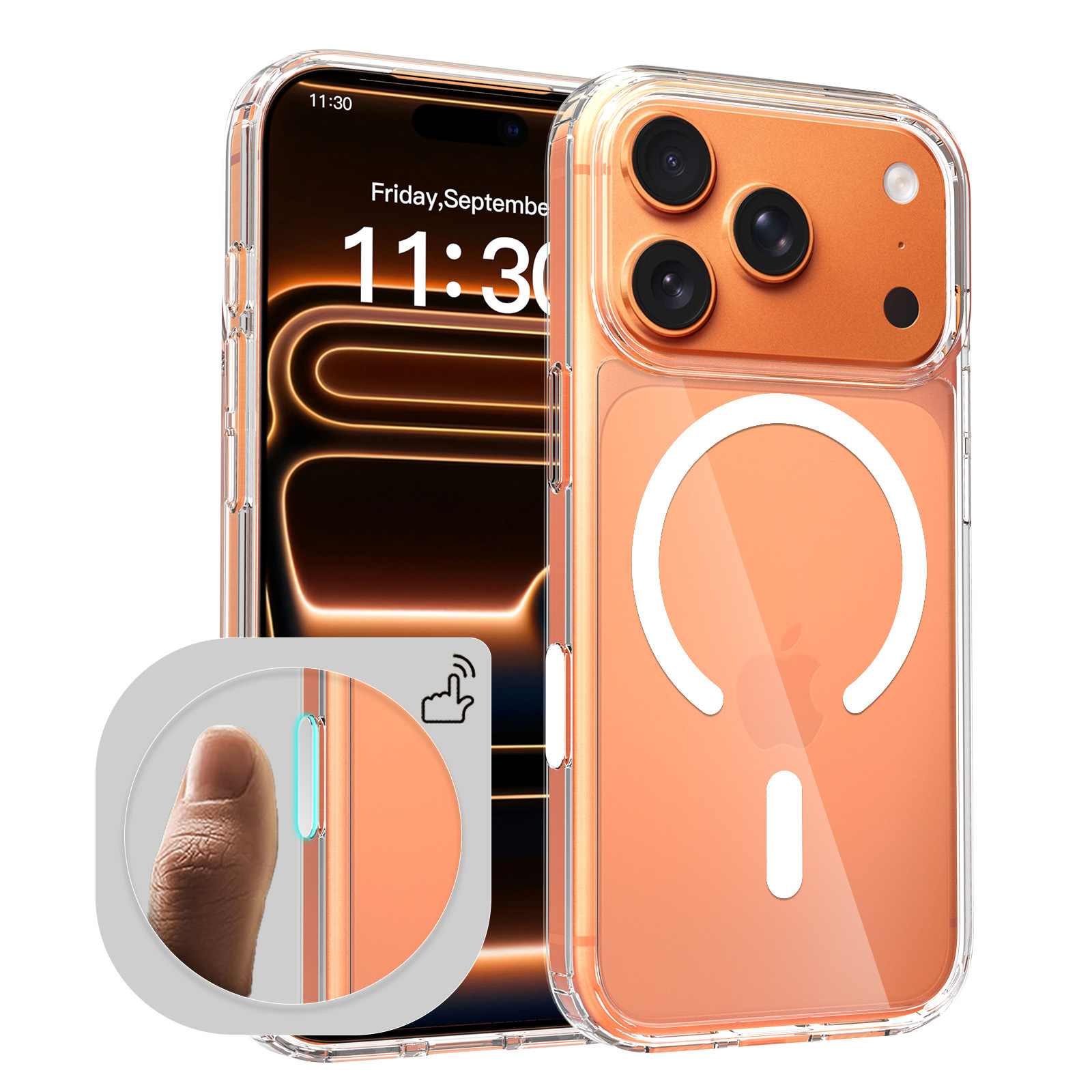 Suitable for Apple 17Promax phone case, magnetic attraction iphone15 plus shockproof 16e full package 14pm transparent case pic 13