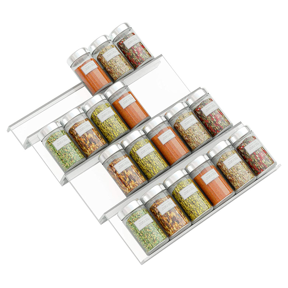 Acrylic drawer spice rack, a cross-border bestseller in the kitchen, with a stacked stepped seasoning jar for storing condiments