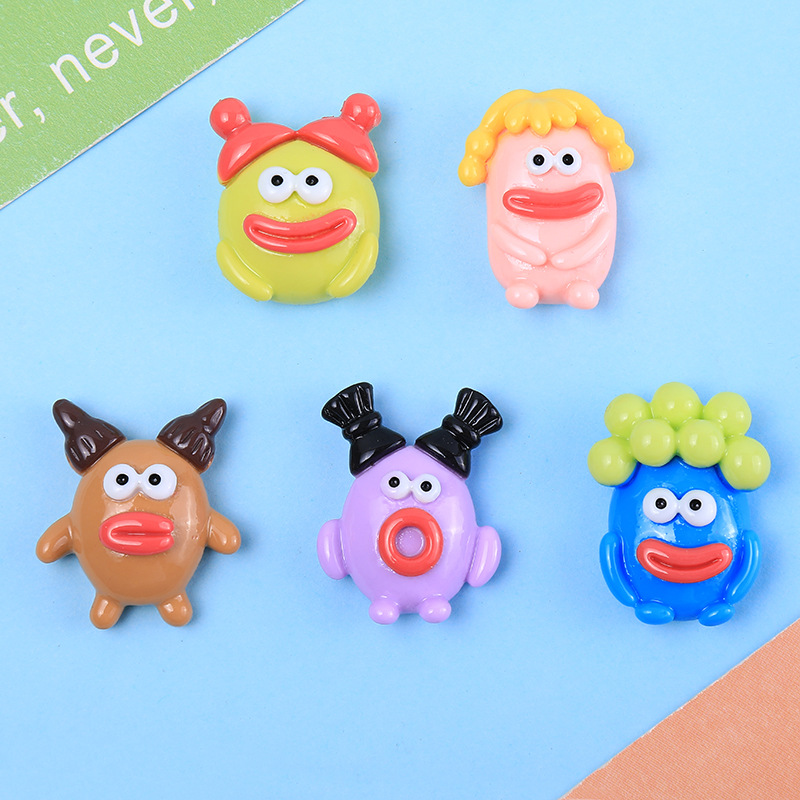 Resin Cartoon Sausage Big Mouth Monster Diy Accessories Cream Glue Phone Case Car Patch Hairpin Material