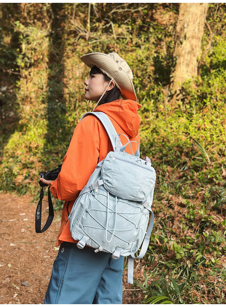 跨境双肩包男轻便登山包抽绳大容量户外旅行双肩包女大学生书包女详情22