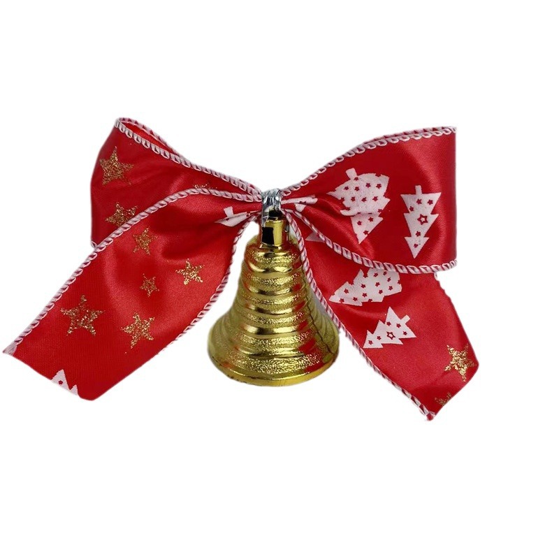 Hong Kong Qing New Christmas Bells Accessory Pendant Diy Shopping Mall Christmas Tree Hanging Bow Bell Decoration Item Picture