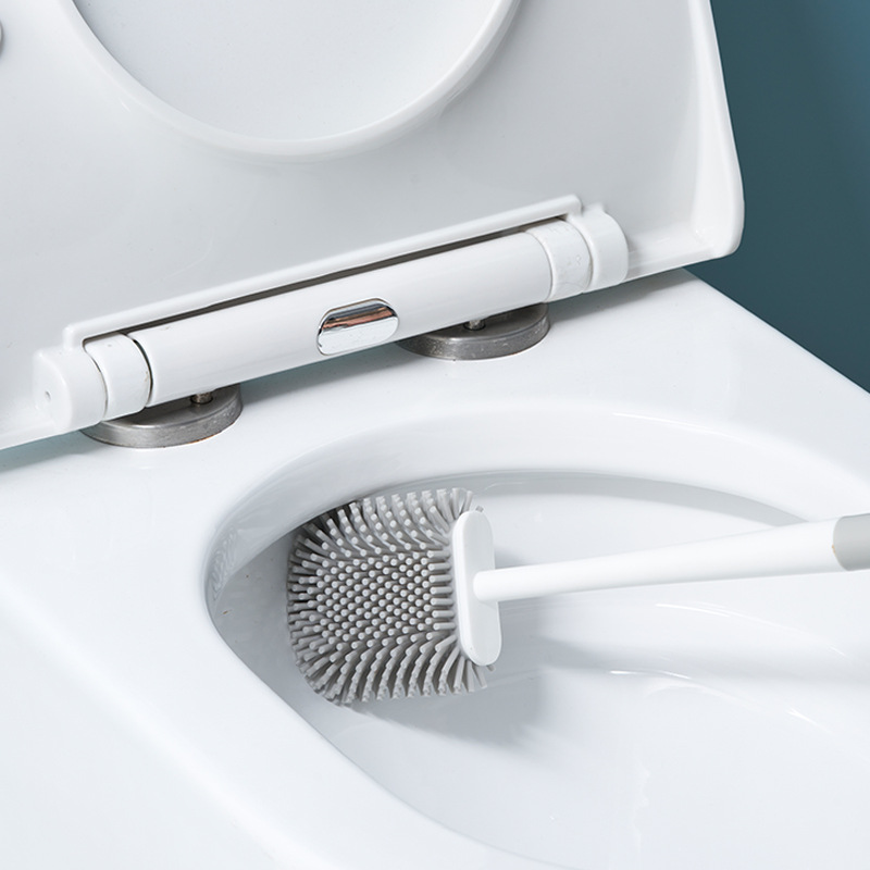 Light Luxury Household Double Brush No Punch Hanging Wall Toilet Brush With Tweezers Toilet Cleaning Sanitary Decontamination Soft Rubber Brush Application Scenario