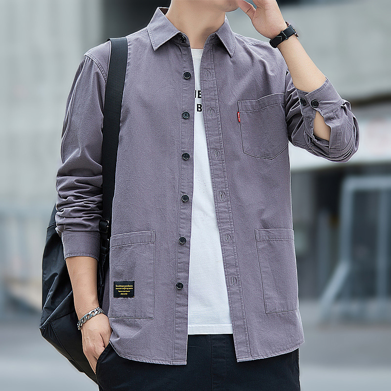 Long-sleeved workwear shirt for men, spring and autumn casual shirt for men Application Scenario