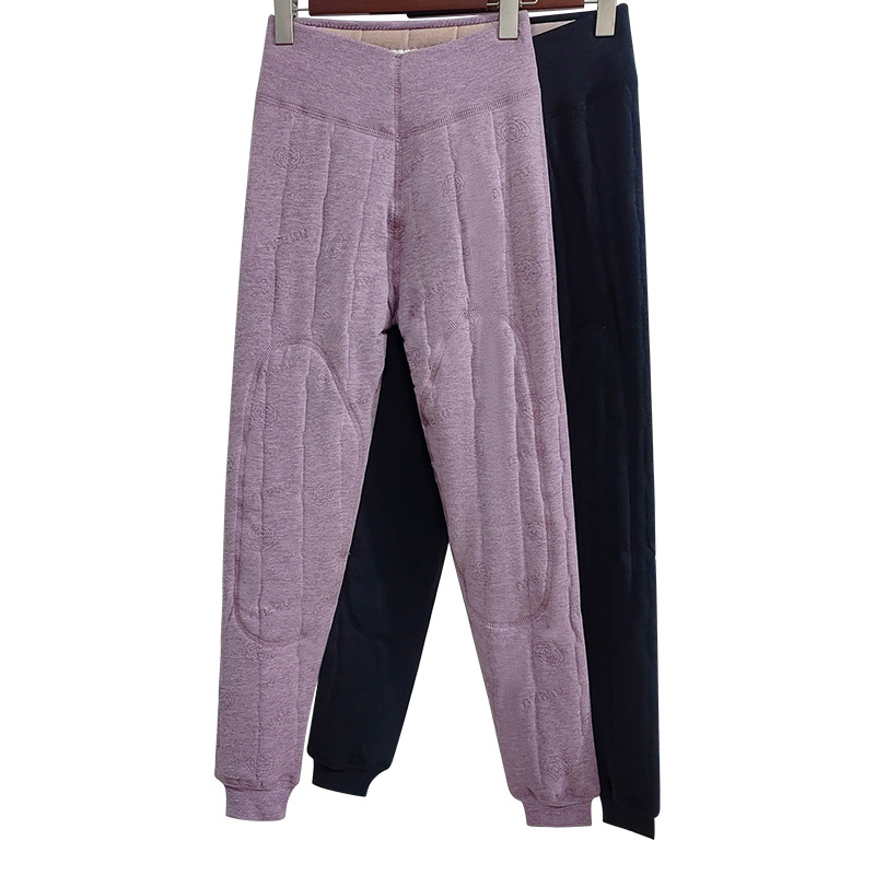 100% wool quilted thermal pants for women with added fleece and thickened -20 degrees winter knee and waist protection cotton pants for women to get through the winter in Northeast China Item Picture