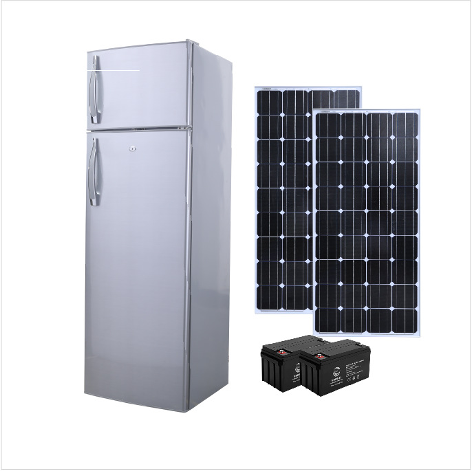 供270L太阳能直流冰箱压缩机车载冰箱蓄电池供电冰箱12v 24v