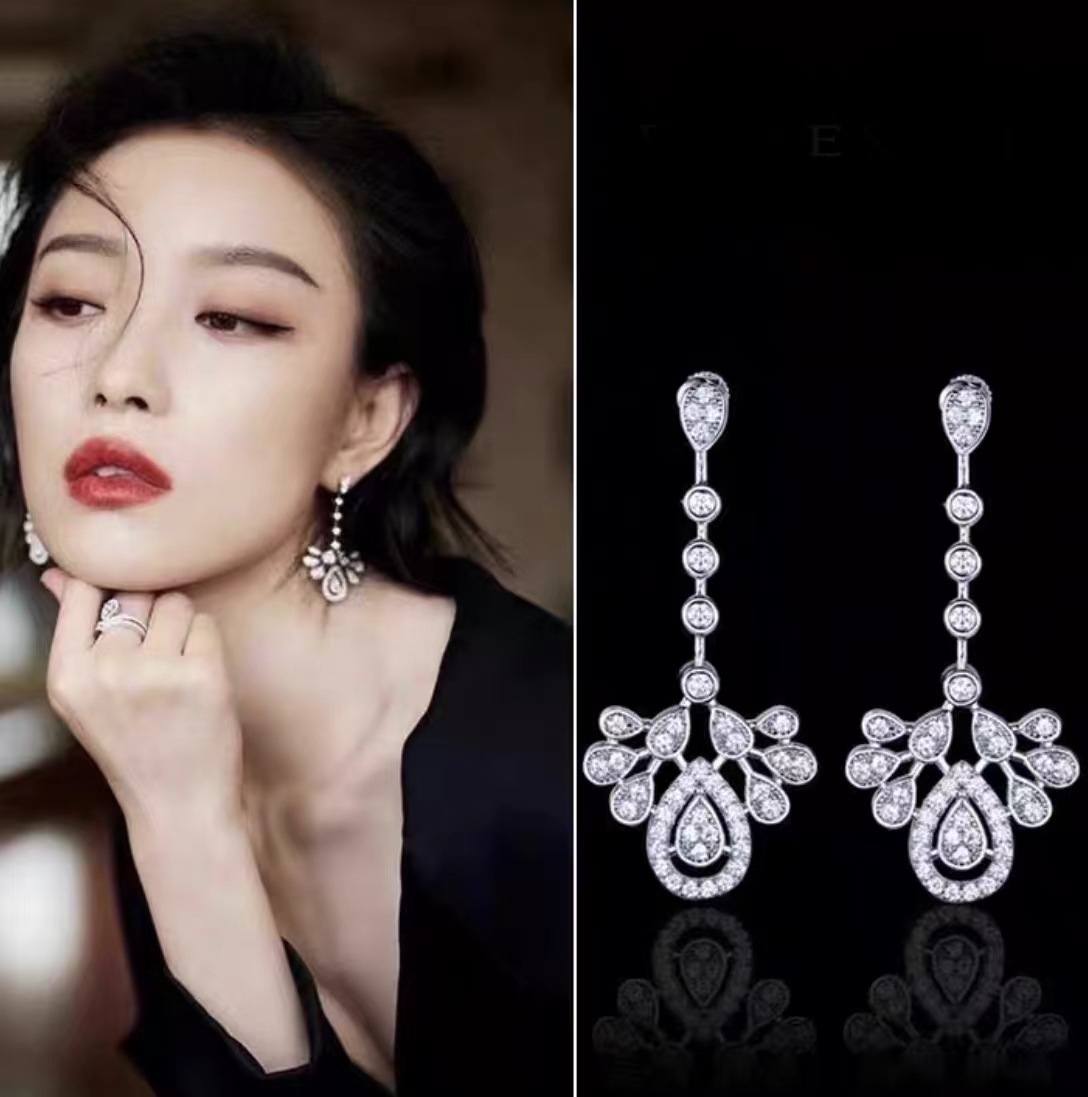 Ni Ni Yang Mi Star With The Same High-Grade Sense No Piercing Spiral Ear Clip Bride Light Luxury Earrings French Drop Earrings