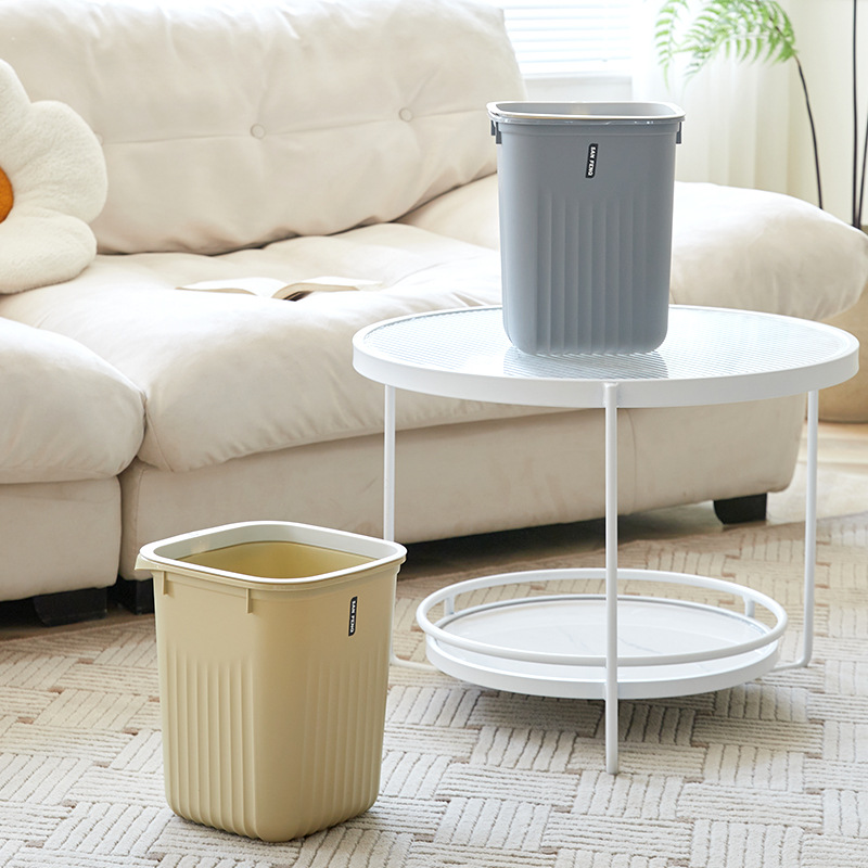 Large-sized household trash can, living room, bedroom, kitchen, bathroom, light luxury with pressure ring, high appearance level, desktop, wastebasket cylinder details Picture