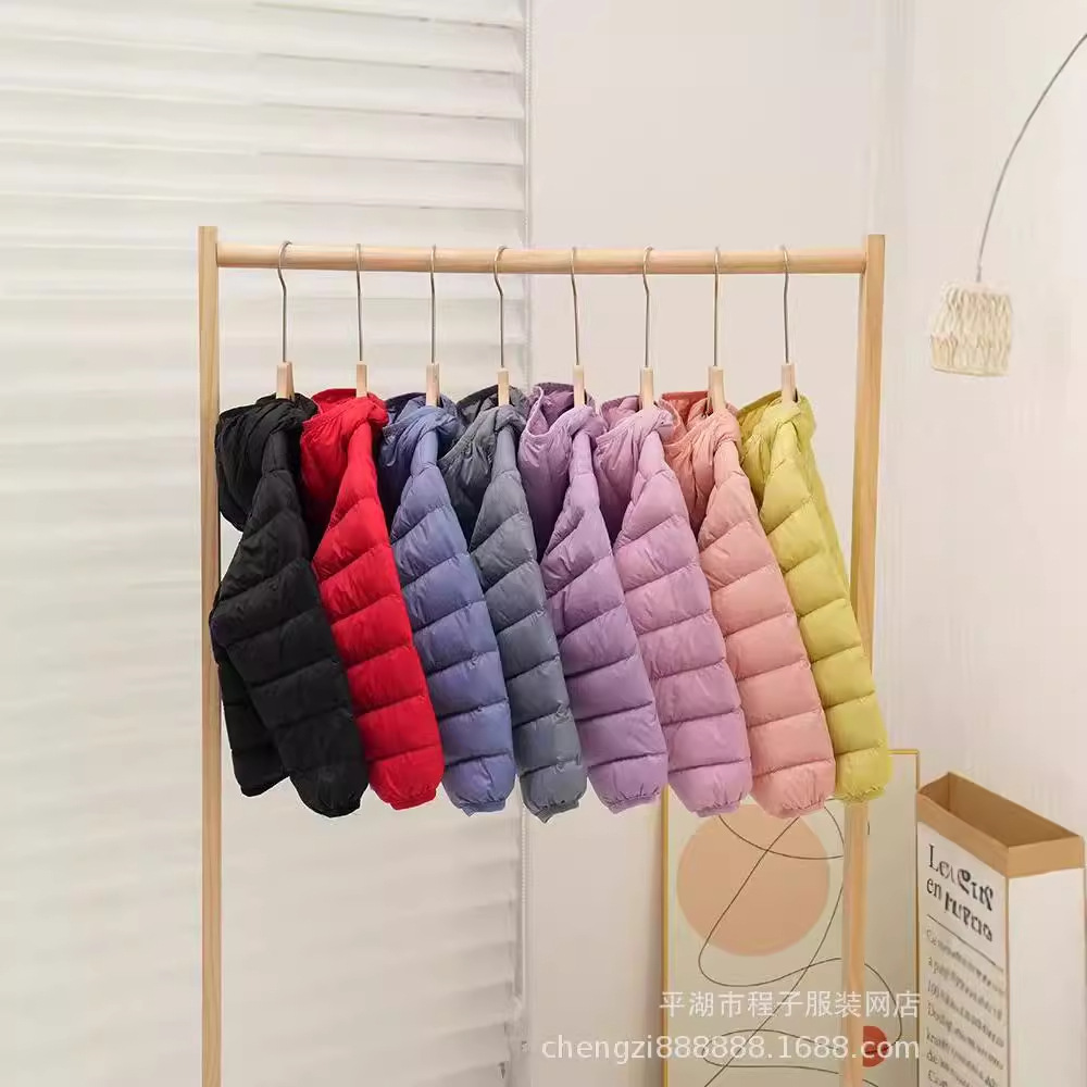 儿童新款超轻羽绒服白鸭绒轻薄连帽外套男童女童中大童春秋短款产品图