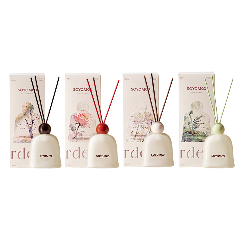 "Manjing Flameless Aromatherapy Strong Diffuser Ceramic Glazed Rattan Aromatherapy Bedroom High-end Fragrance Rose Ebony. Item Picture