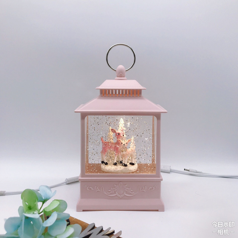 Cross-Border Hot Christmas Wind Light Creative Rotating Snow Crystal Music Box Portable Wind Light Birthday Gift Application Scenario