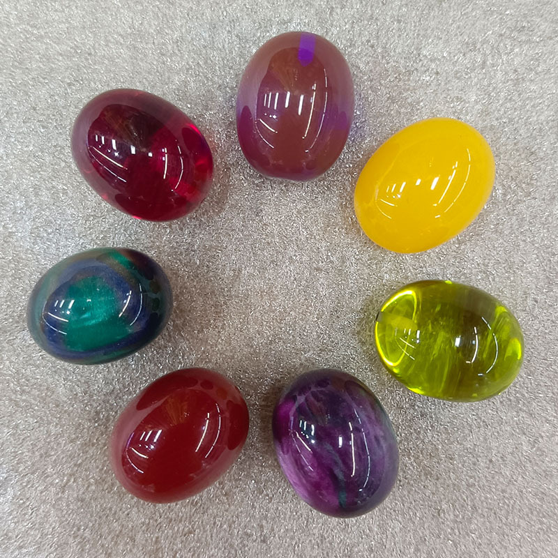 二代琥珀蜜蜡蛋形半孔散珠耳钉吊坠DIY珠子16*20mm小挂件饰品配件