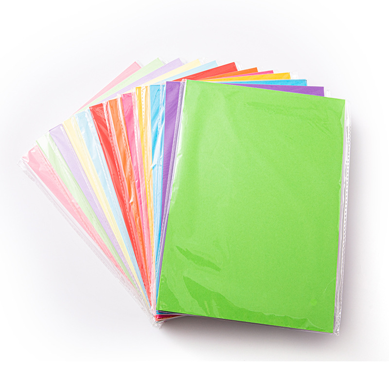 Factory direct sales of 180g colored hard card paper, paper-cutting A4 mixed packaging, art drawing, children's kindergarten DIY origami materials Item Picture