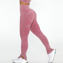 一件代发防走光瑜伽裤子女高腰提臀外穿跑步速干运动紧身九分长裤