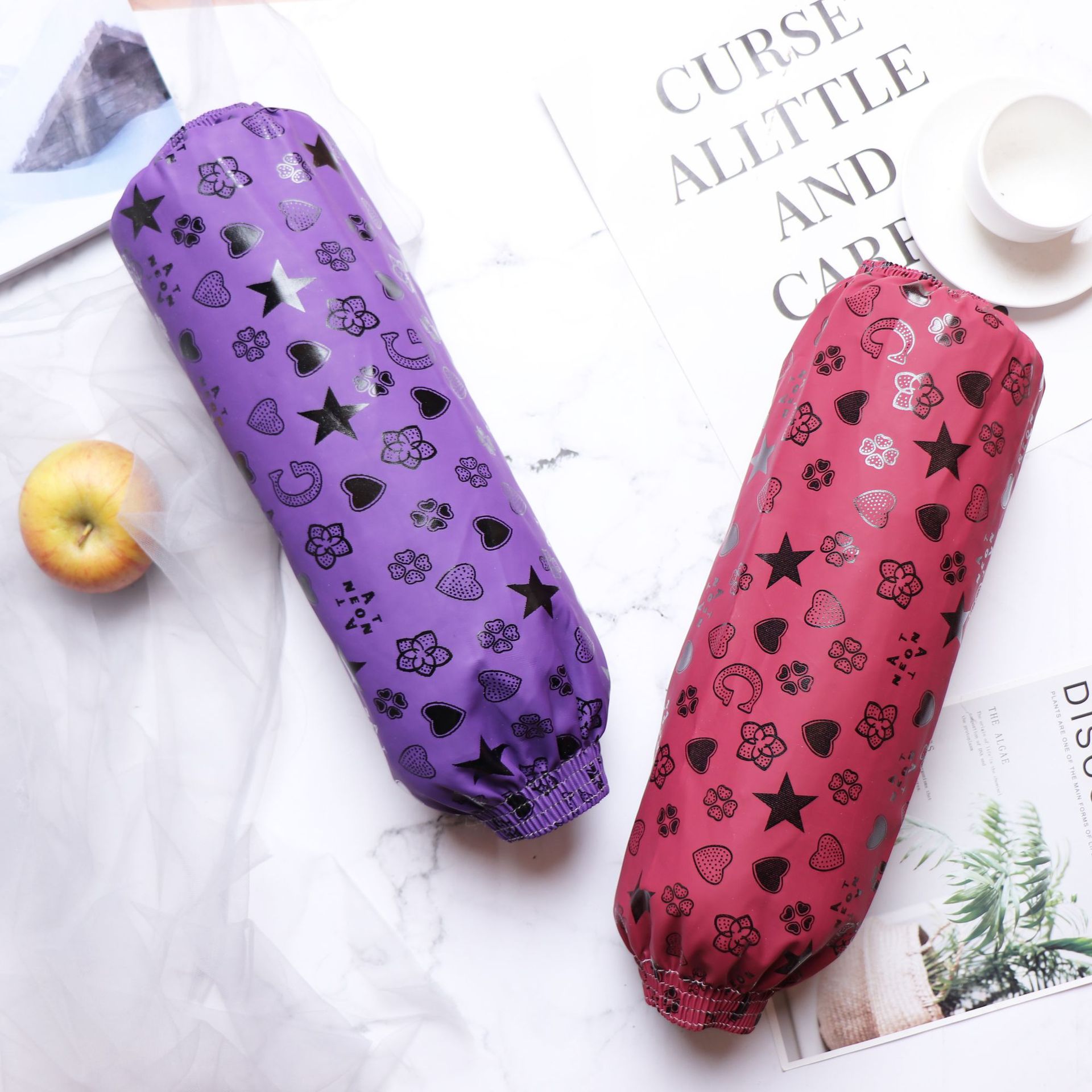 Manufacturers Wholesale Waterproof And Oil-Proof Pu Sleeves Printed Leather Sleeves Kitchen Work Labor Protection Sleeves Adult Men And Women Application Scenario