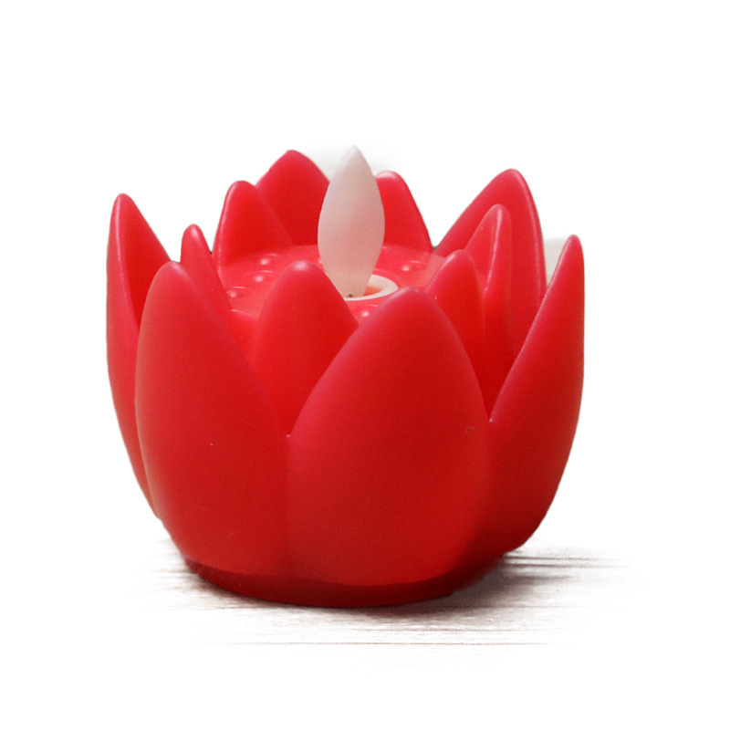 LED Lotus simulation swinging Candle for Buddha Offering Lamp, new creative smokeless electronic candle for Buddhist safety, direct sales Item Picture