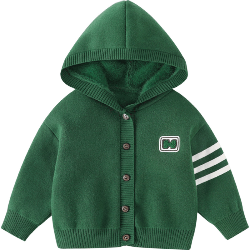 冬季男童一体白底实物图