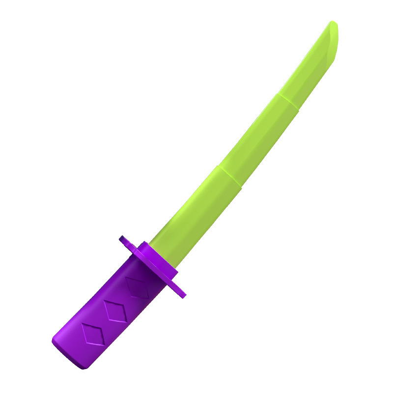 抖音爆款迷你香蕉伸缩剑重力萝卜旋转剑武士刀非3D打印解压玩具白底实物图