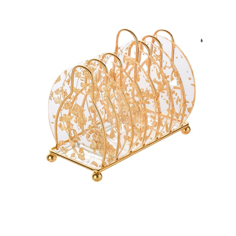 Acrylic Coaster Light Luxury Gold Foil Set Ironing Nordic Creative Home Insulation Mat Bowl Mat Teapot Mat Tea Ceremony Mat Item Picture