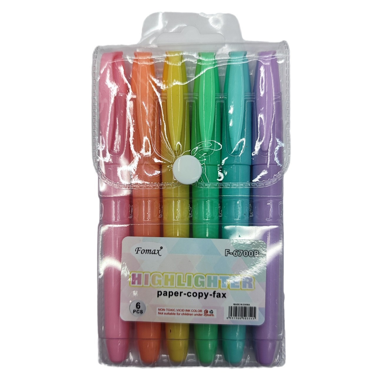Fomax Pen F-6700A Classic Color F-6700B Macaron Color Oblique Head 6-Color Highlighter Item Picture