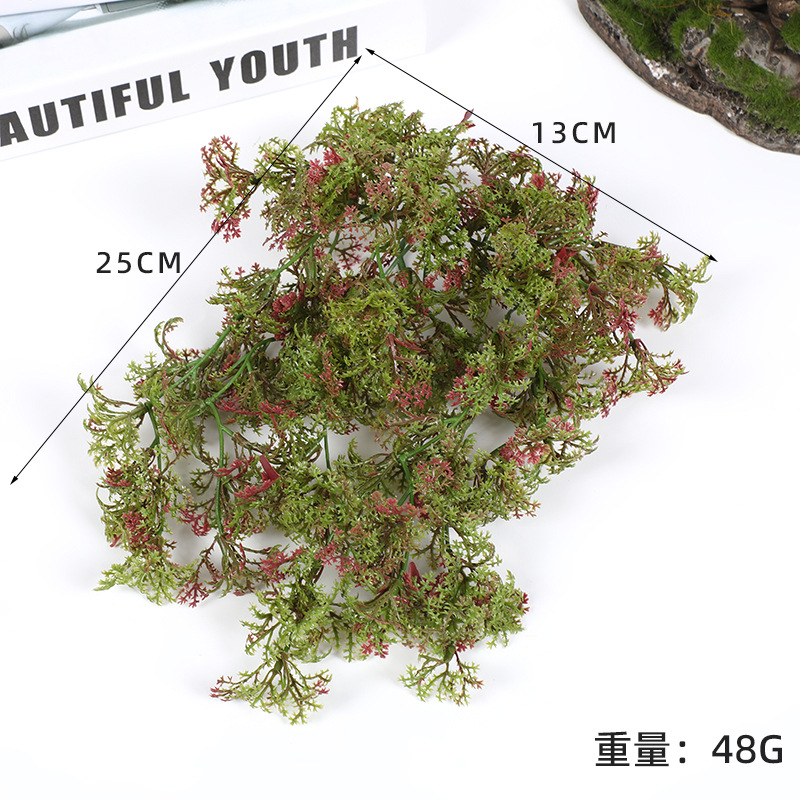 Moss Rattan Pendant Simulates Moss Small Hanging Rattan Plant Wall With Moss Bonsai Decorative Plastic Rattan Wholesale details Picture