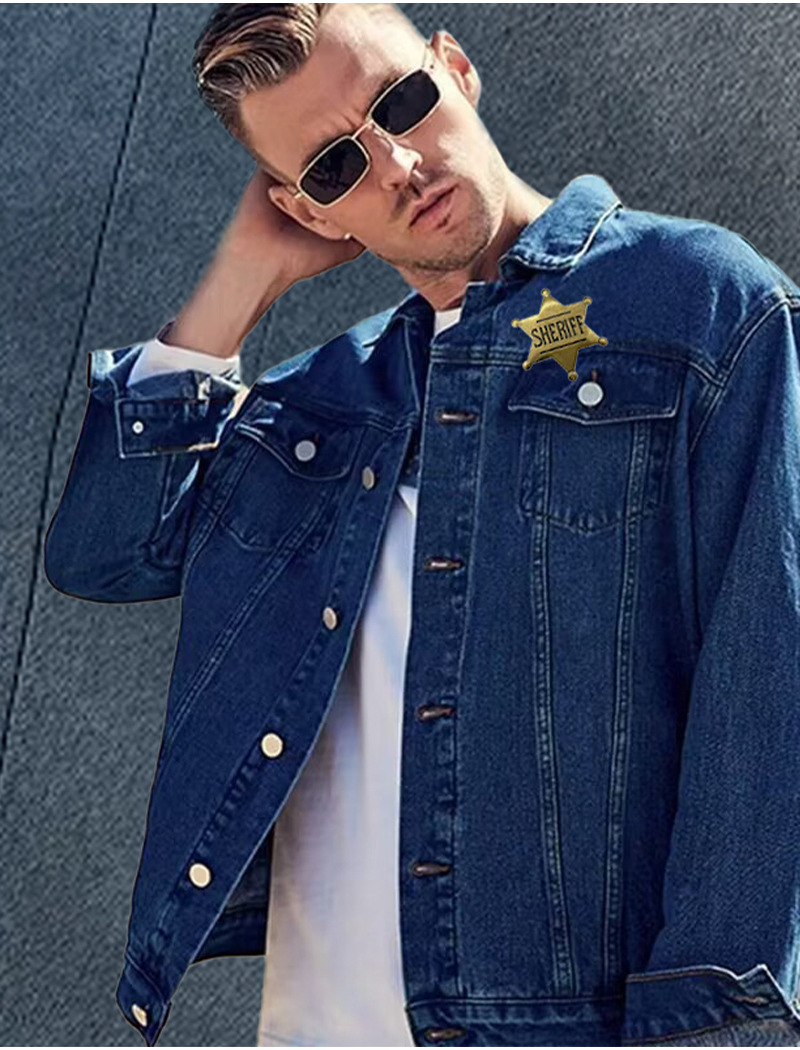 跨境热销美国州长荣誉帽徽周年纪念章徽章光面明星别针胸章勋章配详情3