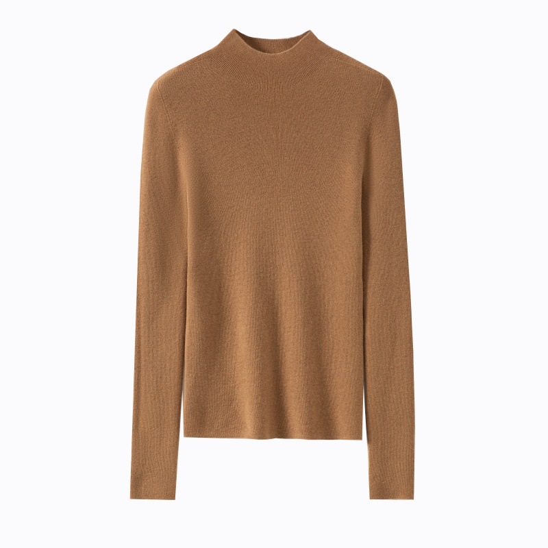 "Word-of-mouth king!" High-count fine-spun semi-high-neck 100 pure wool knitted sweater for women, thick, form-fitting and warm, as an inner layer and base layer details Picture