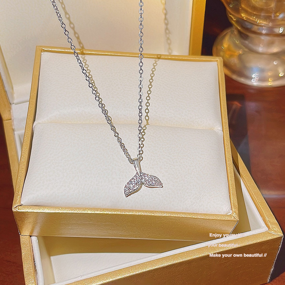 Japan And South Korea Fashion Beauty Fishtail Necklace Women With Dongdaemun Exquisite Collarbone Chain Titanium Steel Collar With Tide Matching Ornaments