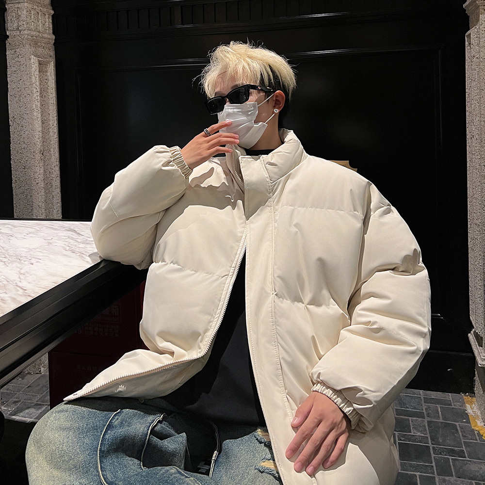 The new solid-color dopamine cotton jacket of the national trend for autumn and winter is thick, loose, versatile and casual, suitable for both men and women Specification image